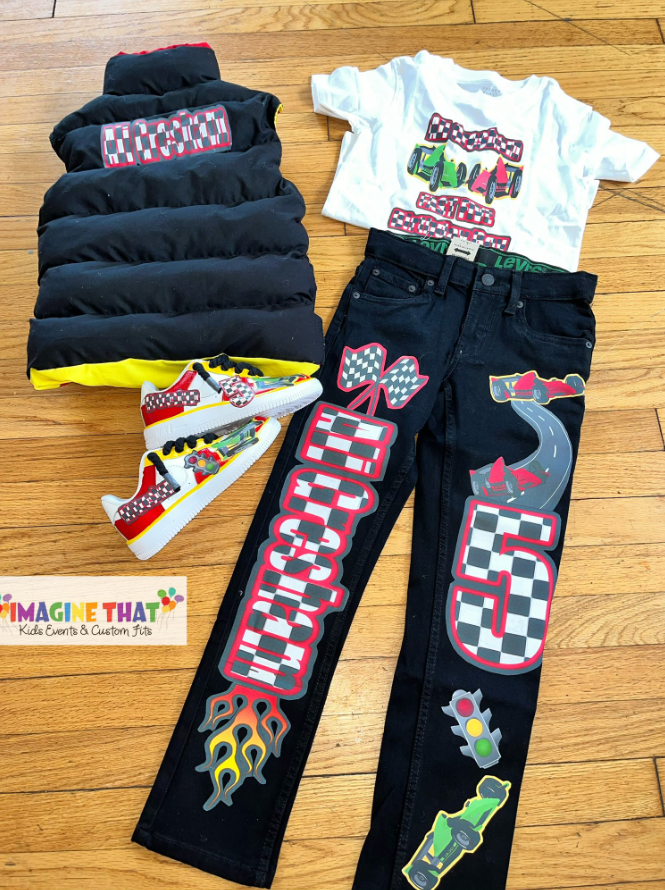 overall set with Air force ones